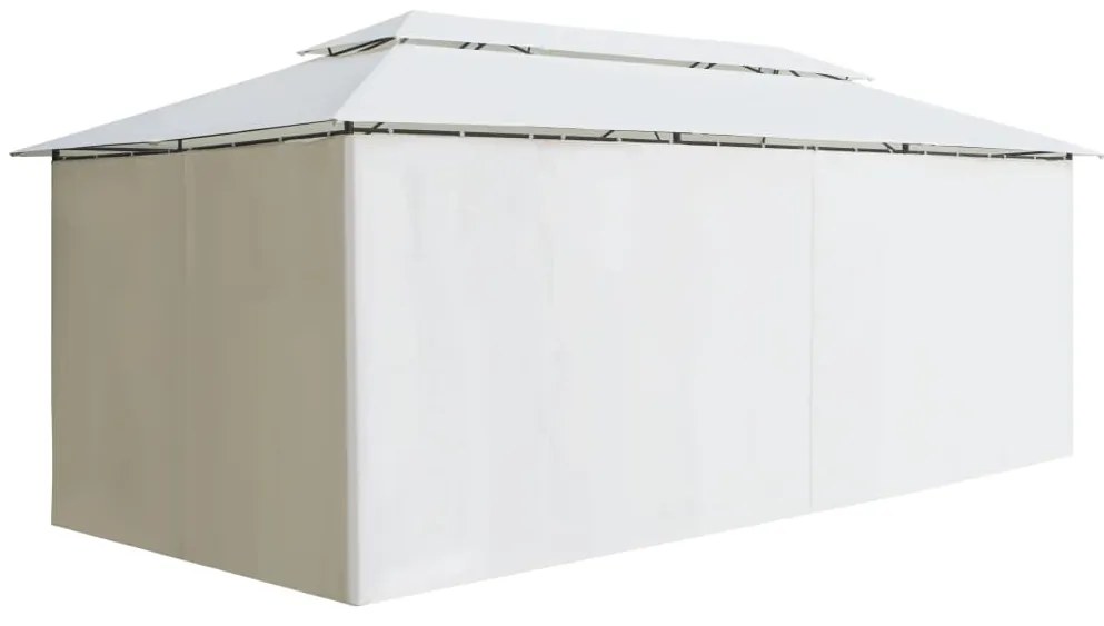 vidaXL Κιόσκι με Κουρτίνες Λευκό 600 x 298 x 270 εκ. 180 γρ./μ²