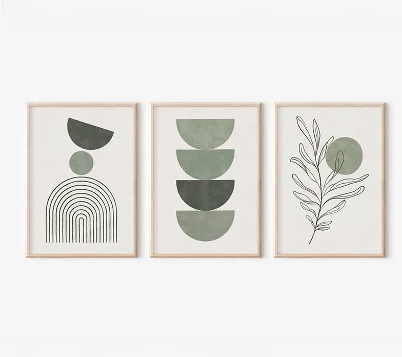 Πίνακας Zerifa pakoworld τρίπτυχος με ψηφιακή εκτύπωση και πλαίσιο 33x1.5x48εκ