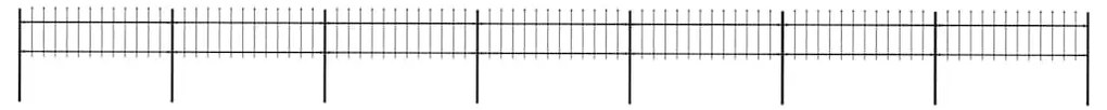 vidaXL Κάγκελα Περίφραξης με Λόγχες Μαύρα 11,9 x 0,6 μ. από Χάλυβα
