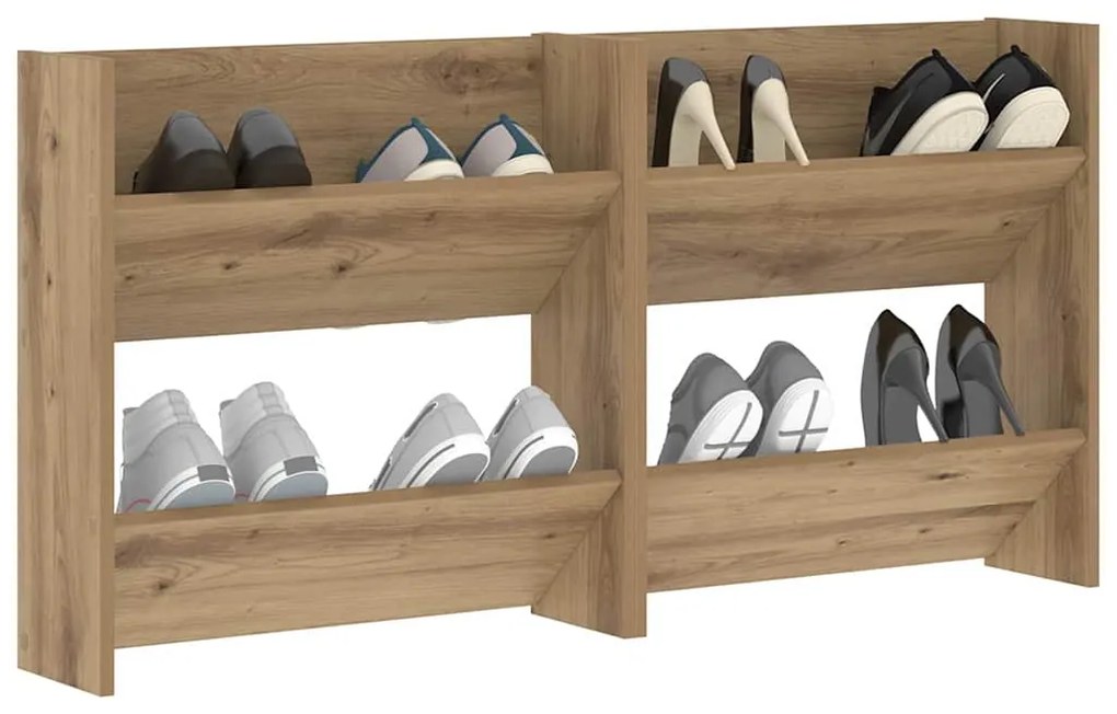 vidaXL Ντουλάπες παπουτσιών τοίχου 2 pcs artisan δρυς 60 x 18 x 60 εκ