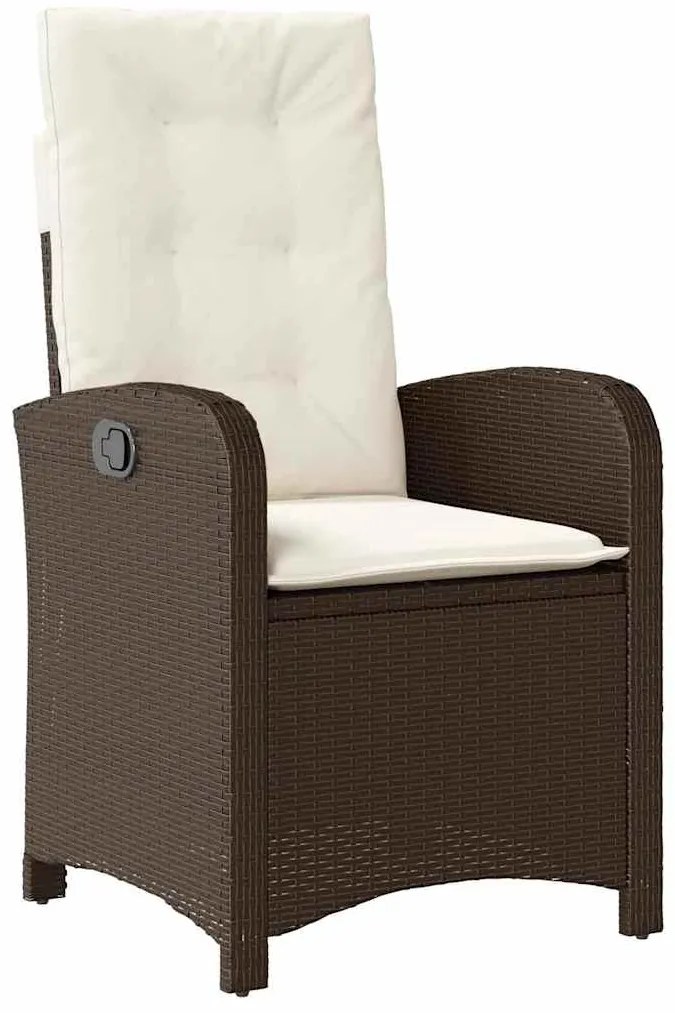 vidaXL Σετ Τραπεζαρίας Κήπου 7 τεμ. Καφέ Συνθετικό Ρατάν με Μαξιλάρια