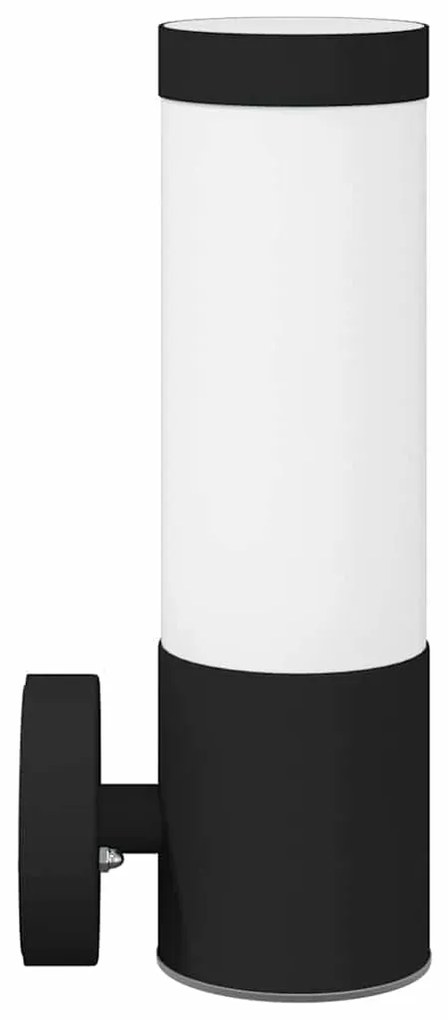 vidaXL Εξωτερικά Φωτιστικά Τοίχου 2 pcs Μαύρο 12 x 7.5 x 27 εκ