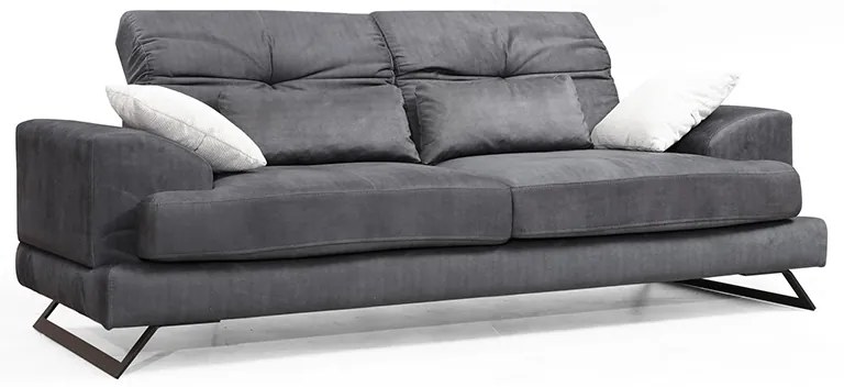 Καναπές 3θέσιος PWF-0508 pakoworld ύφασμα ανθρακί-μαύρο 225x79x92εκ