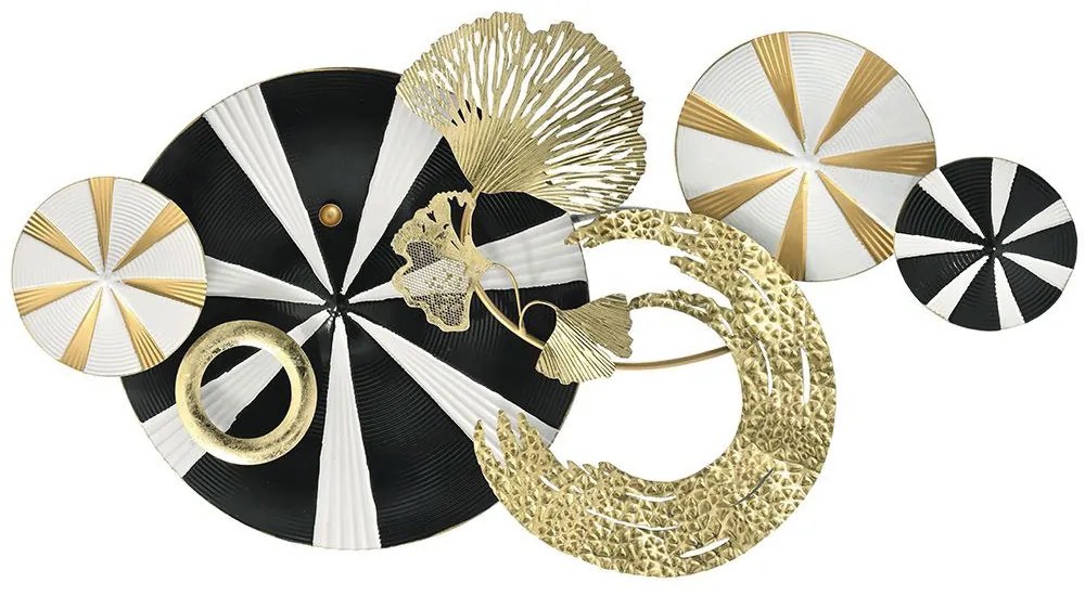 Διακοσμητικό Μεταλλική Σύνθεση 81220 91x50cm Black-Gold Μέταλλο
