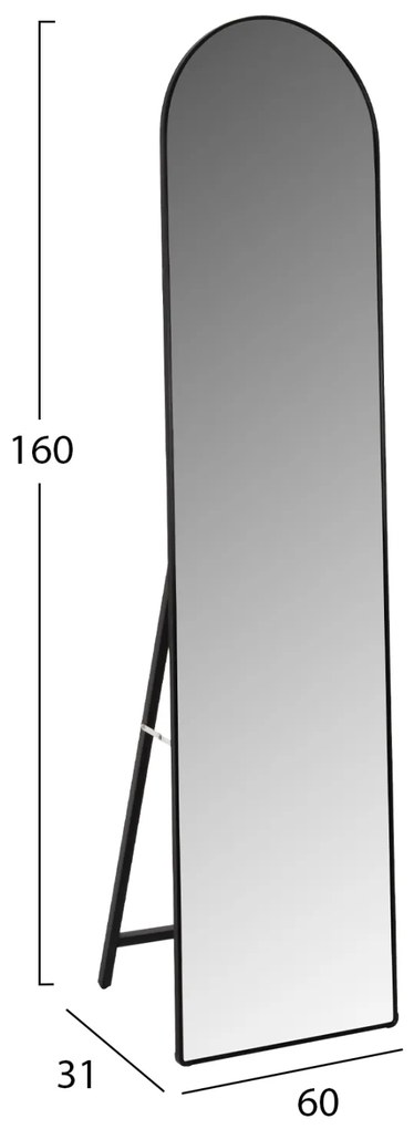 ΚΑΘΡΕΠΤΗΣ ΔΑΠΕΔΟΥ JOELY HM9578.01 ΣΚΕΛΕΤΟΣ ΑΛΟΥΜΙΝΙΟΥ ΣΕ ΜΑΥΡΟ ΧΡΩΜΑ 40x31x160Υεκ.