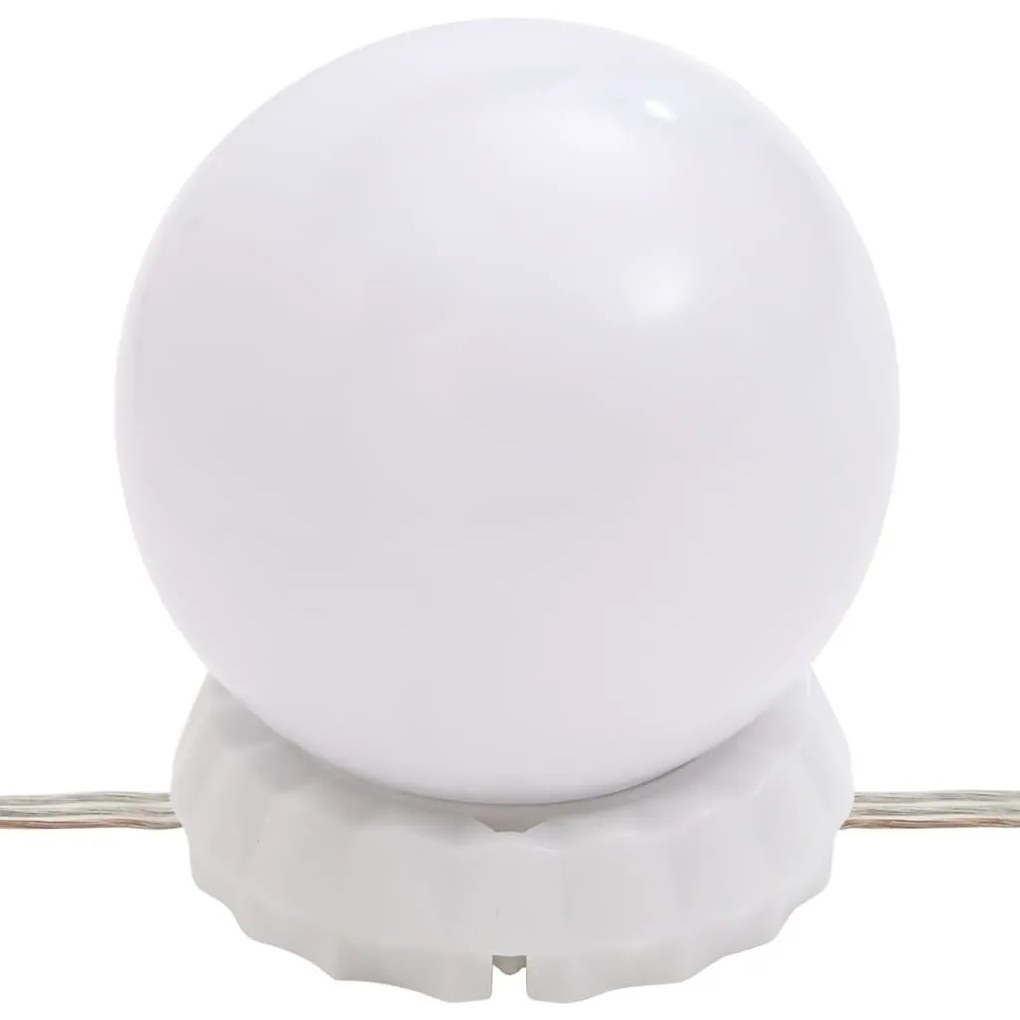 Μπουντουάρ Σετ με LED Γυαλιστερό λευκό από Επεξεργασμένο Ξύλο - Λευκό