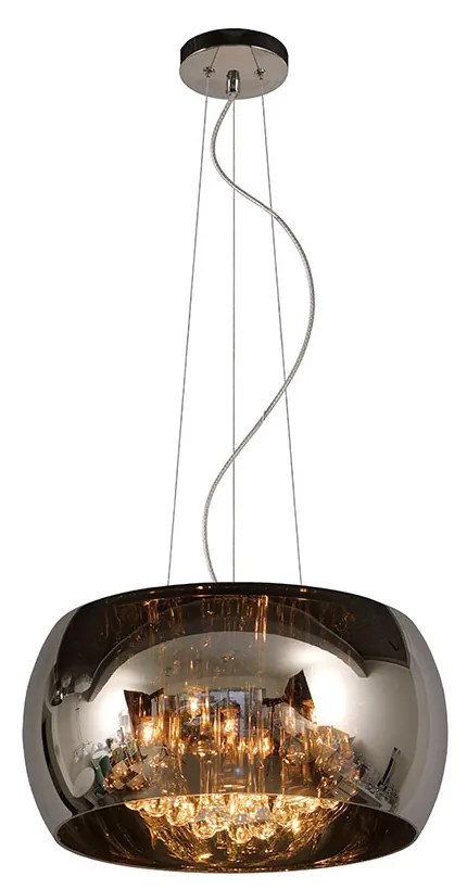 Φωτιστικό Κρεμαστό Lucide 70463-05-11 PEARL Χρώμιο (Chrome)|Φυμέ (Smoke)