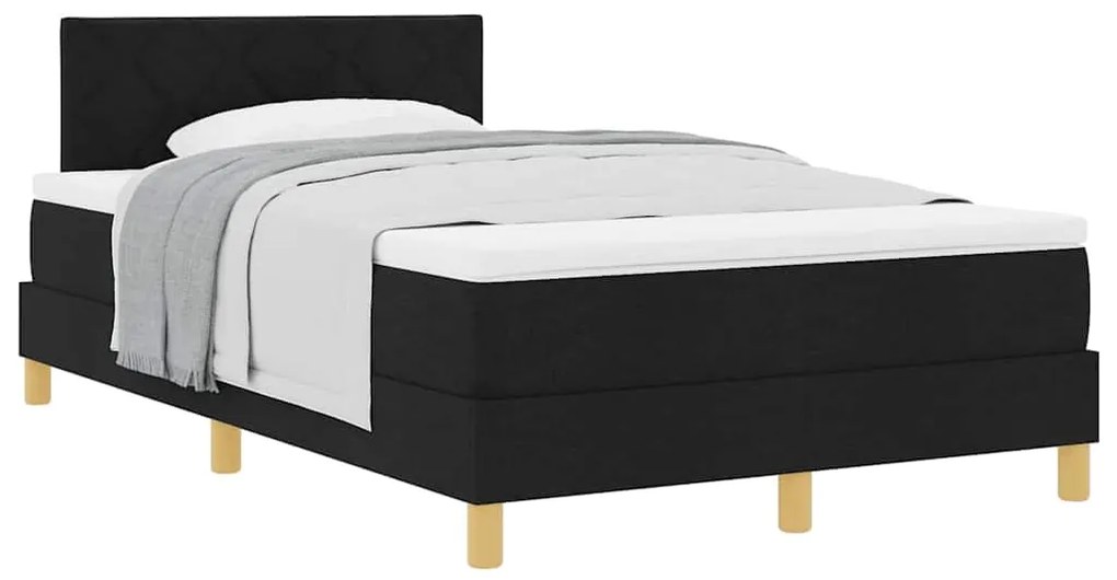 vidaXL Κρεβάτι box spring με στρώμα Μαύρο 120 x 200 cm ύφασμα