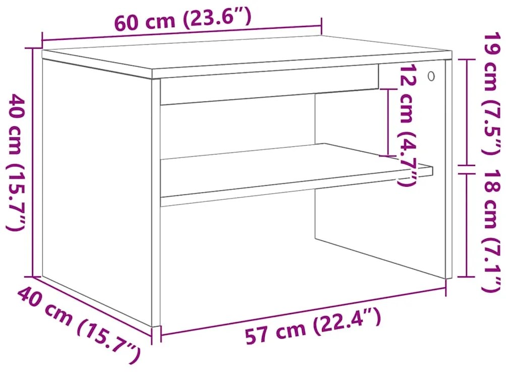 Ντουλάπι τηλεόρασης καφέ δρυς 60x40x40 cm Ξύλινη κατασκευή - Καφέ
