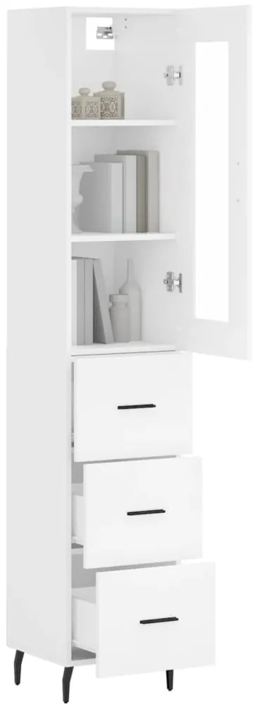 vidaXL Ντουλάπι Λευκό 34,5 x 34 x 180 εκ. από Επεξεργασμένο Ξύλο