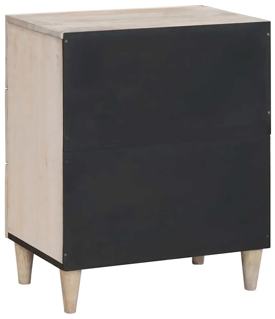 vidaXL Κομοδίνο με συρτάρι Μπεζ 50 x 33 x 60 εκ Μασίφ ξύλο μάνγκο