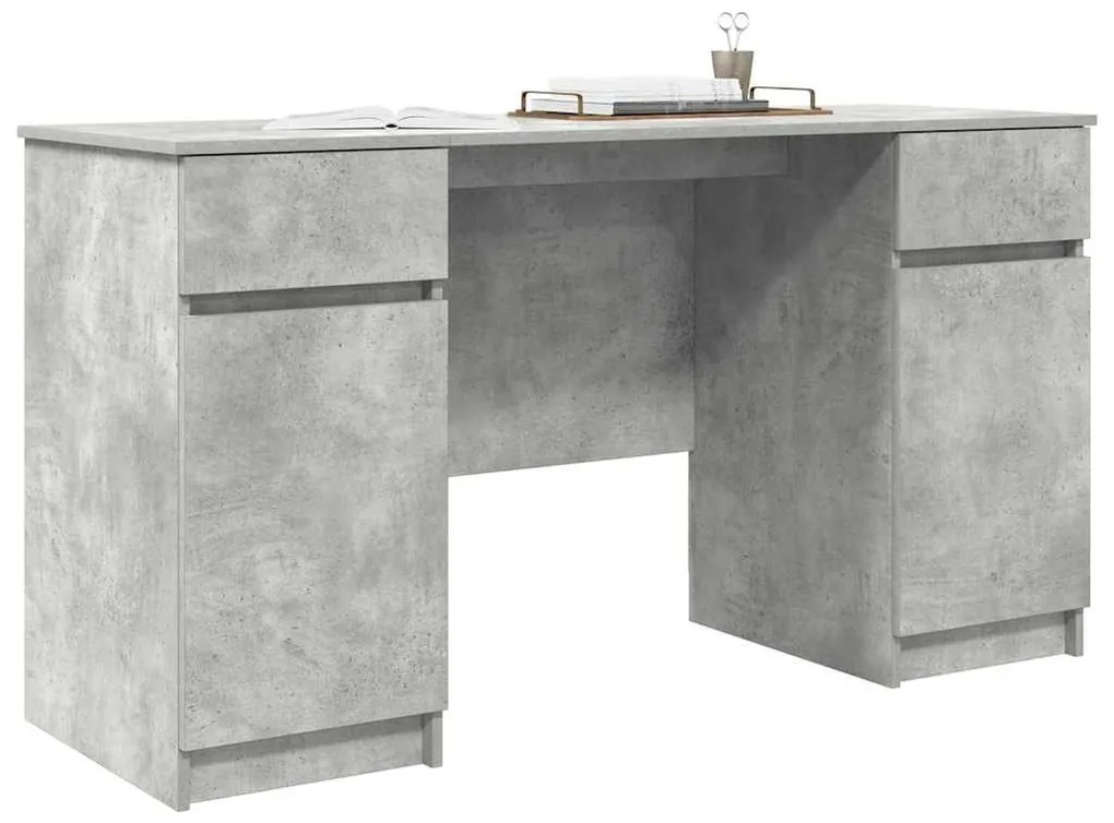 vidaXL Γραφείο Γκρι σκυροδέματος 140 x 49 x 76 εκ. Επεξεργασμένο ξύλο