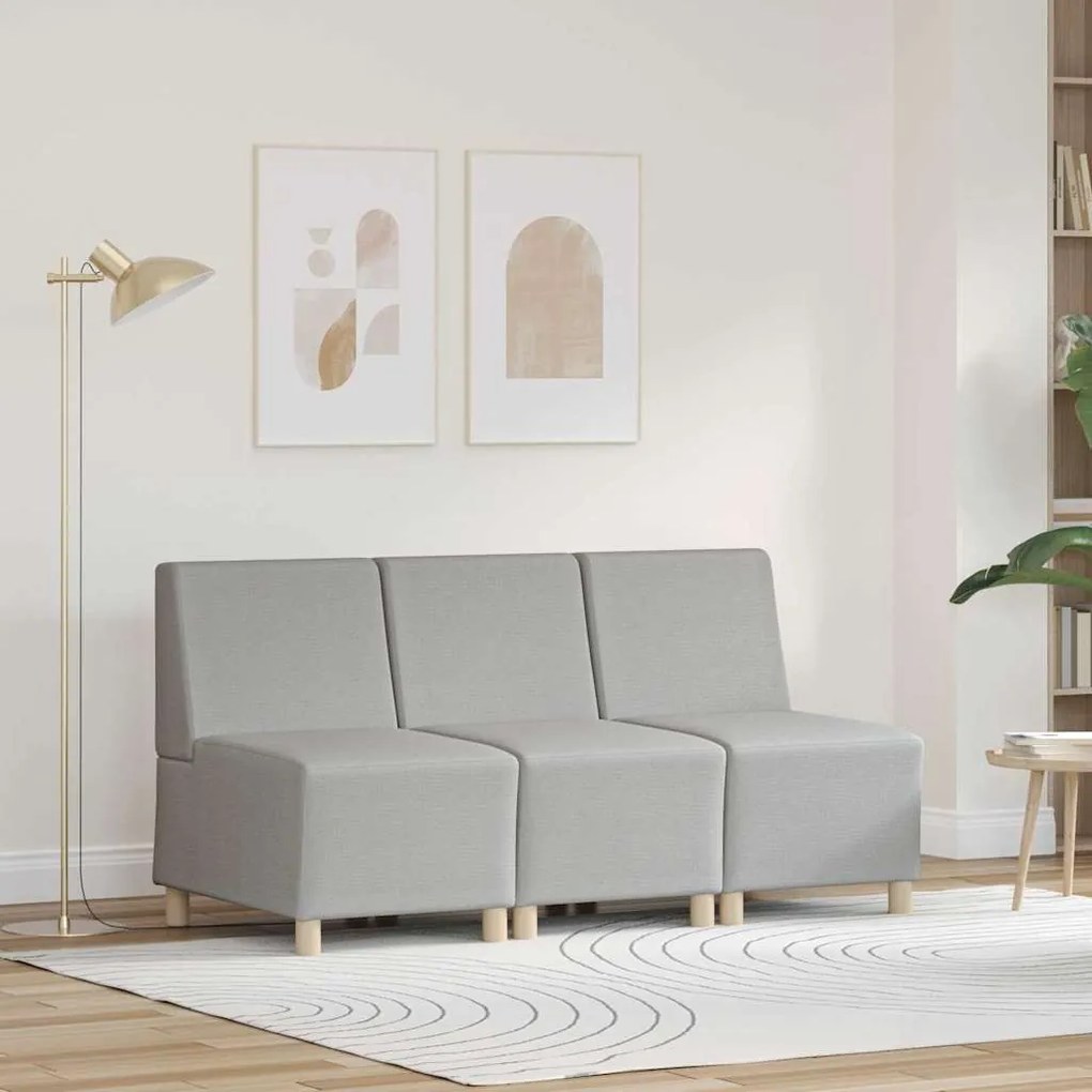 vidaXL Μοναδικός Καναπές χωρίς Χερούλια 3 pcs Σκούρο γκρι