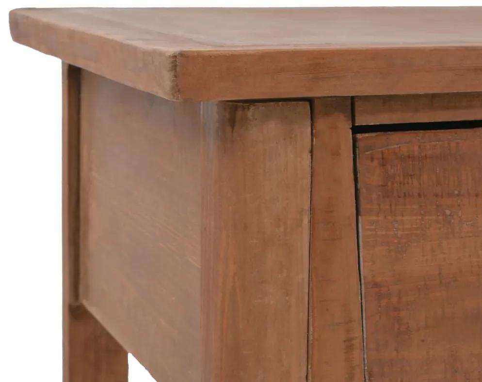 Τραπέζι Κονσόλα Καφέ 126 x 40 x 77,5 εκ. από Μασίφ Ξύλο Ελάτης - Καφέ