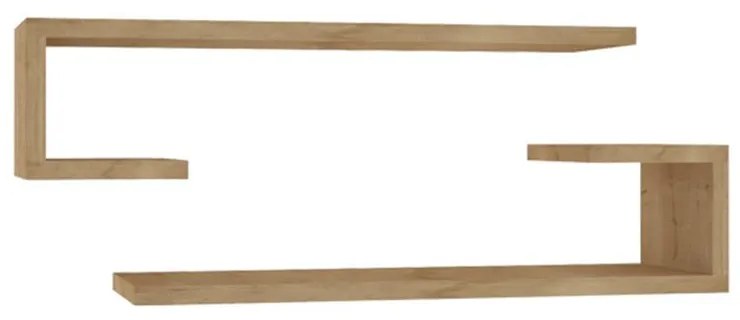Ραφιέρα Τοίχου Eldo 120-000461 (Σετ 2Τμχ) 60x19,6x15cm Natural