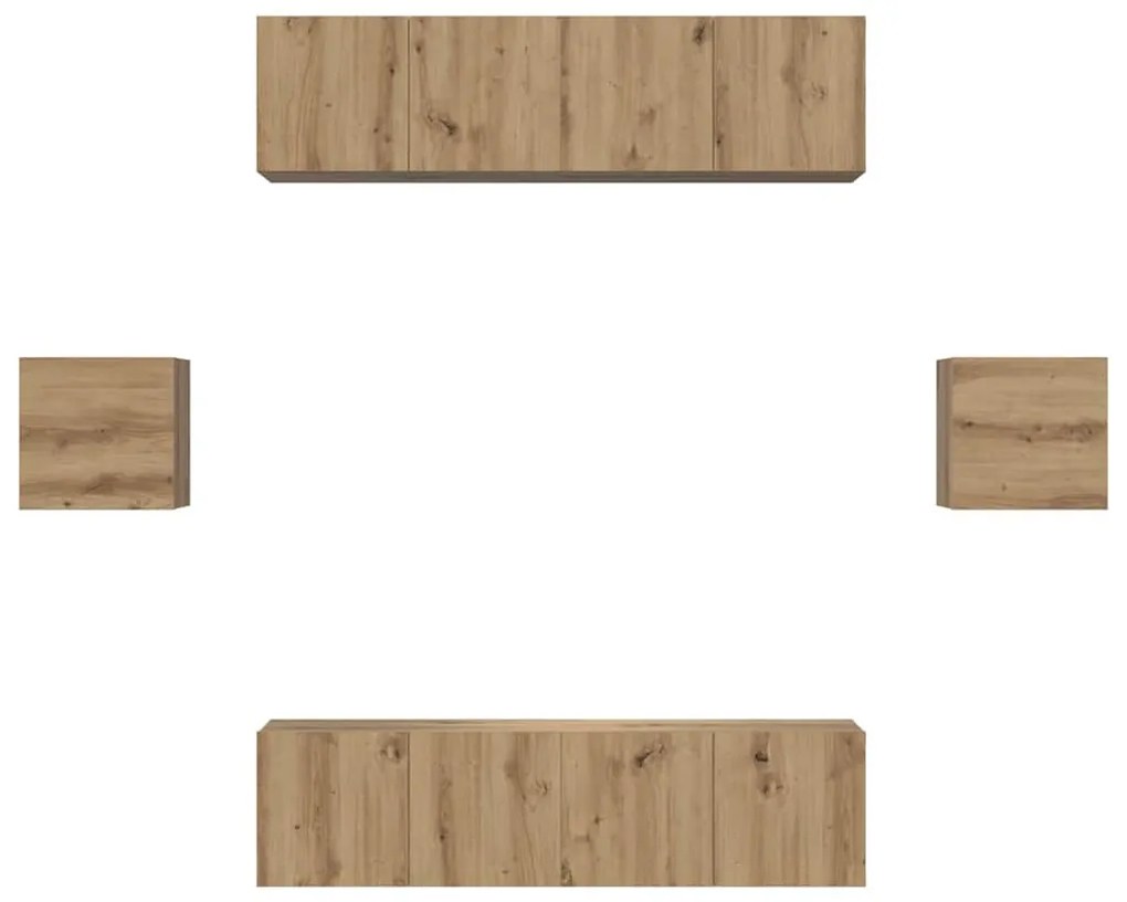 vidaXL Σετ επίπλου τηλεόρασης 6 pcs artisan δρυς 60 x 30 x 30 cm
