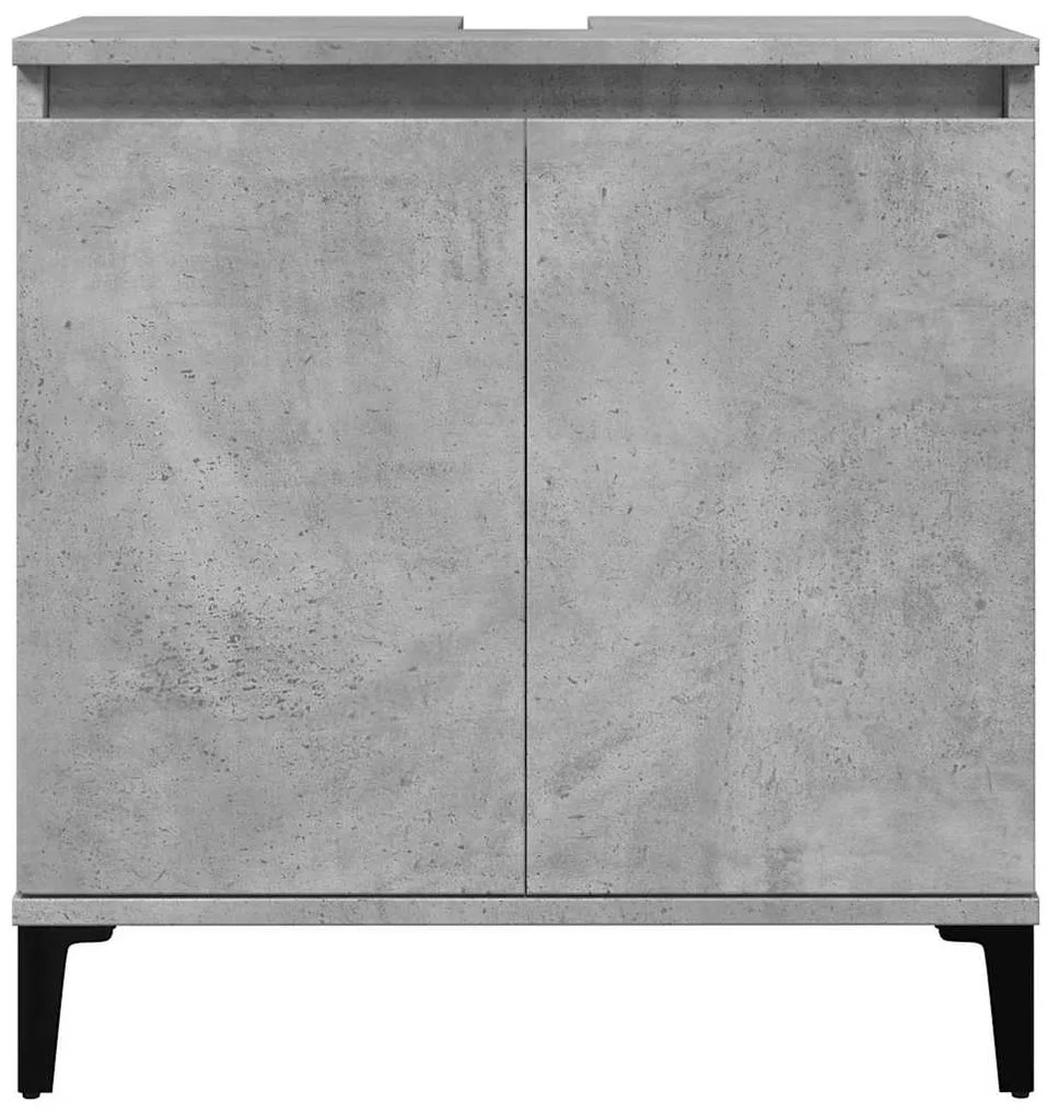 vidaXL Ντουλάπι Νιπτήρα Γκρι Σκυρ. 58x33x60 εκ. Επεξεργασμένο Ξύλο