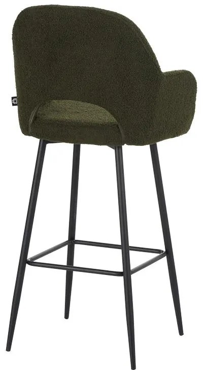 Σκαμπό μπαρ Renish ύφασμα μπουκλέ λαδί και μαύρα μεταλλικά πόδια 51x57x114 εκ. 2αδα 51x57x114 εκ.