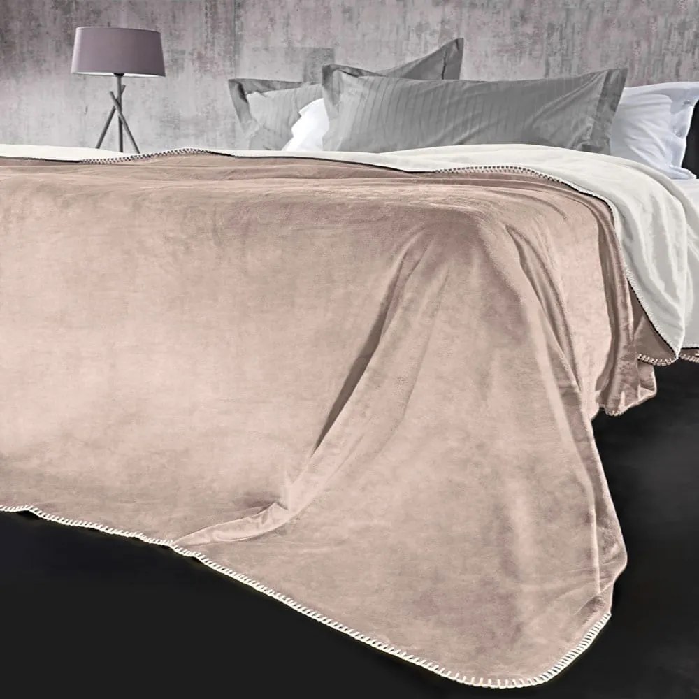 Κουβέρτα Velvet (Σετ 2τμχ) Pudra Guy Laroche Queen Size 220x240cm 100% Βαμβακερή Φανέλα