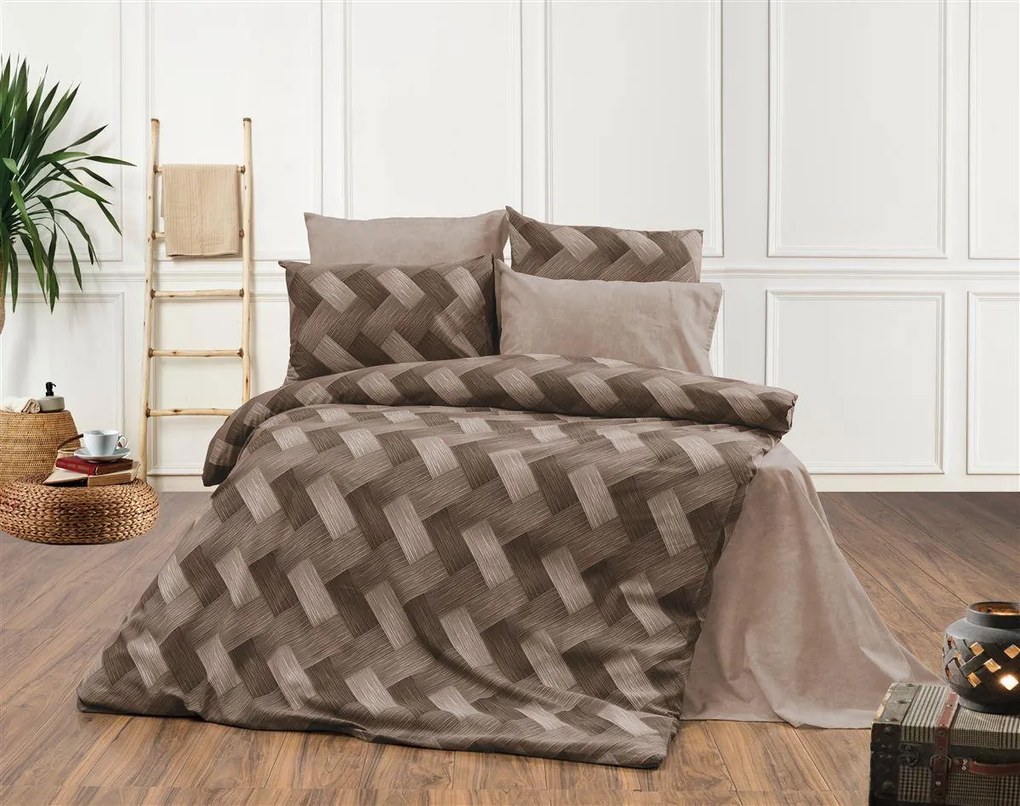 Σετ Σεντόνια Polycotton Μονά 160x240εκ. Αλκμήνη 451 Beige DimCol