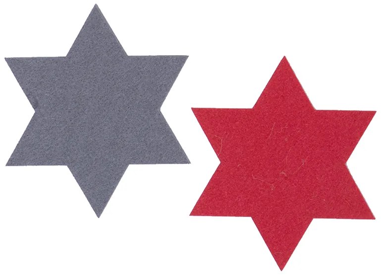 Σετ Χριστουγεννιάτικα Σουπλά Felt Star Grey 2x(50x50) - Nef-Nef Homeware