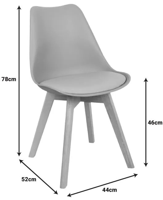 Καρέκλα Gaston PP-PU taupe απόχρωση- φυσικό πόδι 44x52x78εκ. 44x52x78 εκ.