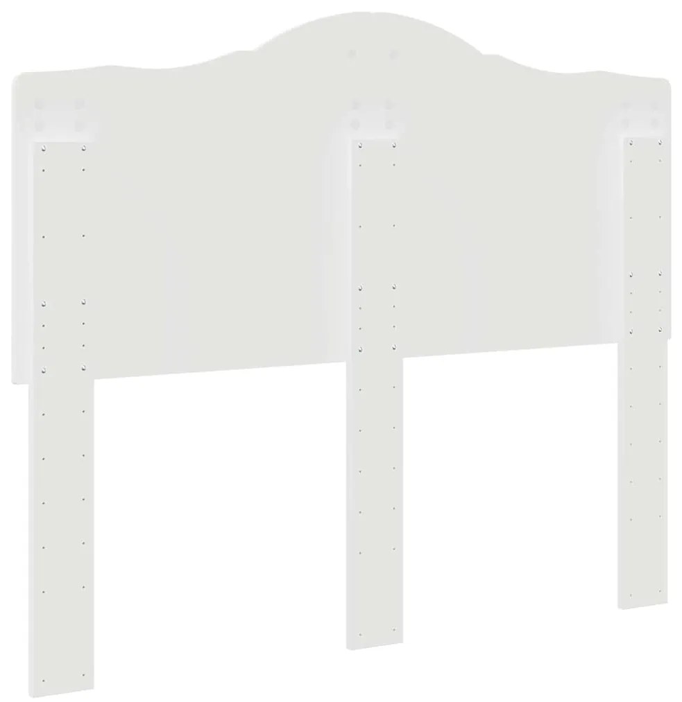 vidaXL Κεφαλάρι με κεφαλάρι Λαμπερό Λευκό 135 cm Επεξεργασμένο ξύλο