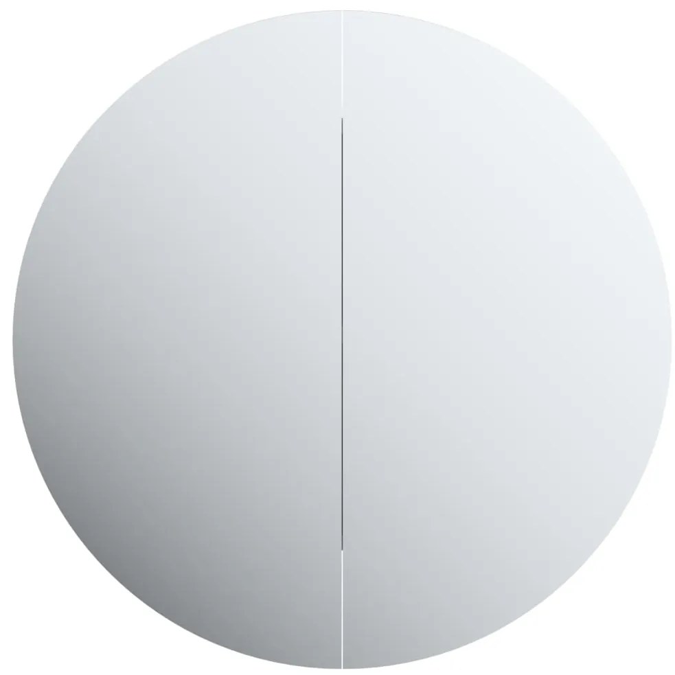 vidaXL Ντουλάπι Μπάνιου με Στρογγυλό Καθρέφτη&amp;LED Μαύρο 54x54x17,5 εκ.