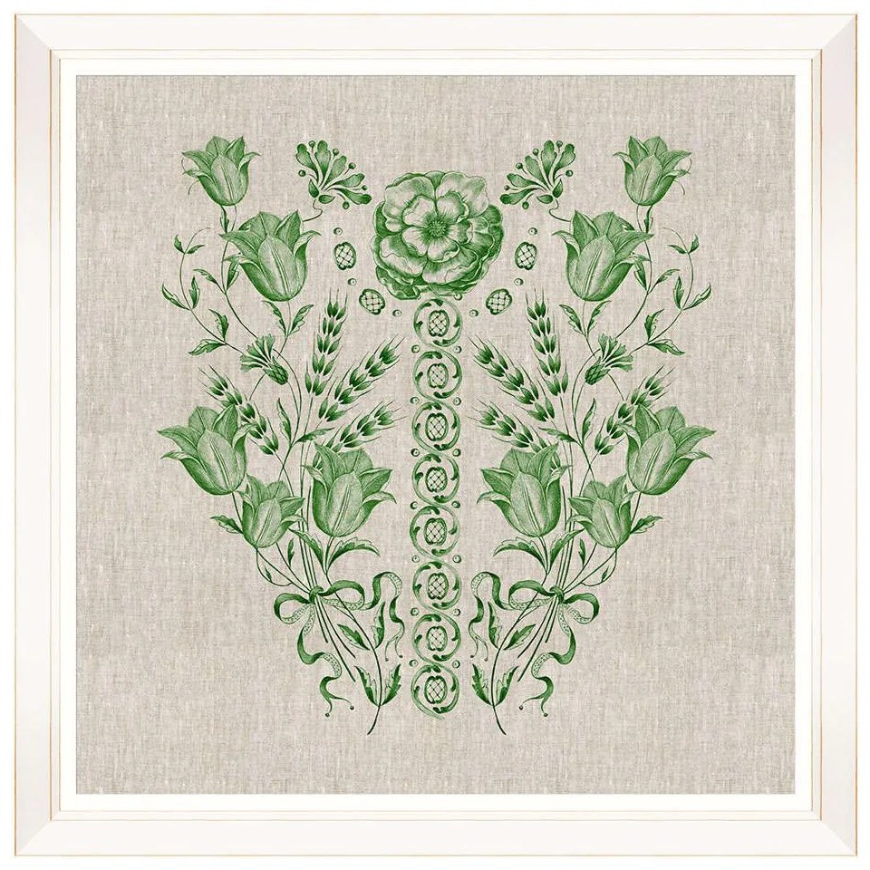 Κάδρο Embroidery Folk II FA13255 70x70cm Green MindTheGap Square Ξύλο