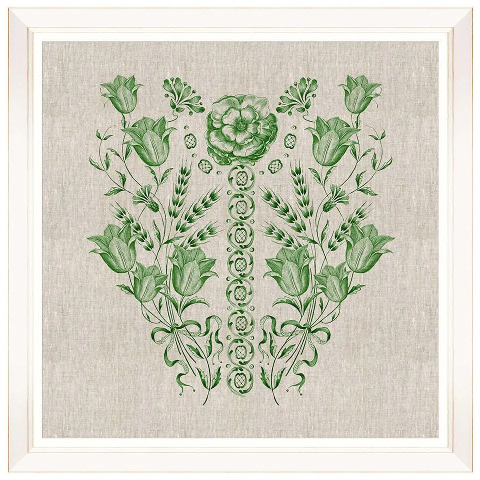 Κάδρο Embroidery Folk II FA13255 70x70cm Green MindTheGap Τετράγωνοι Wood