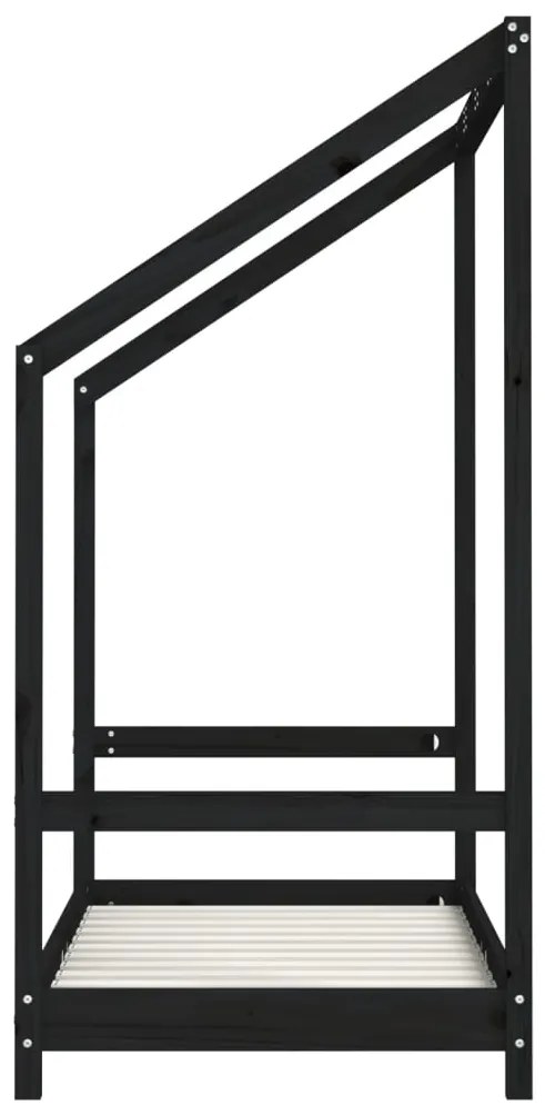 vidaXL Πλαίσιο Κρεβατιού Μαύρο70 x 140 εκ. από Μασίφ Ξύλο Πεύκου