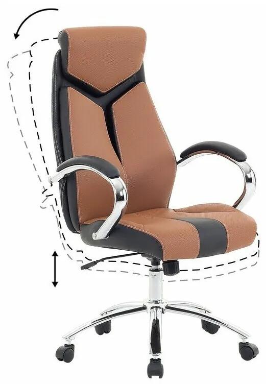 Καρέκλα γραφείου Berwyn 201, Καφέ, 115x63x72cm, 18 kg, Με μπράτσα, Με ρόδες, Μηχανισμός καρέκλας: Κλίση | Epipla1.gr