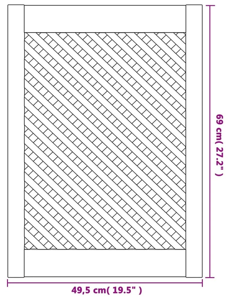 vidaXL Πορτάκια με Περσίδες 2 Τεμ. 49,5x69 εκ. από Μασίφ Ξύλο Πεύκου