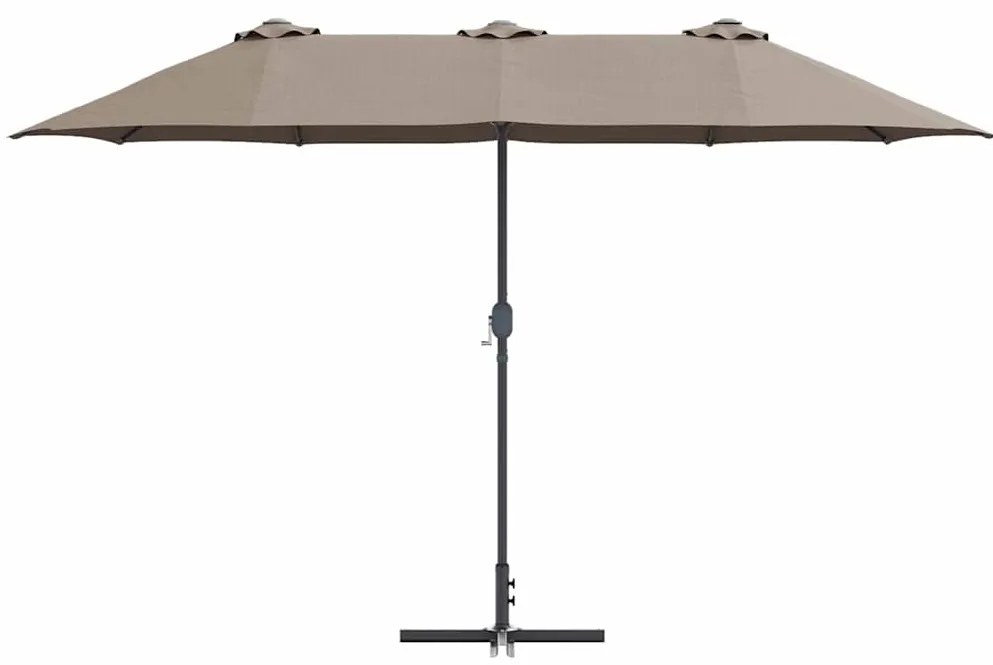 vidaXL Ομπρέλα Κήπου Taupe 370 x 197 x 239 εκ