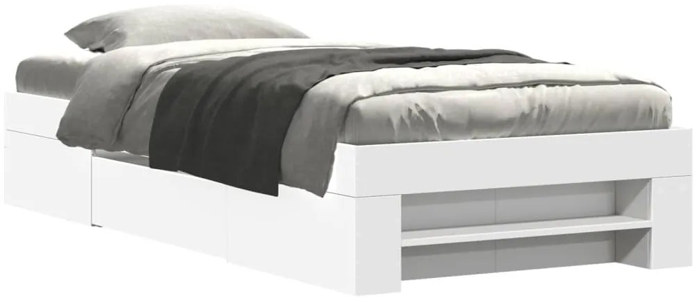 vidaXL Πλαίσιο Κρεβατιού Λευκό 90 x 190 εκ. από Επεξεργασμένο Ξύλο