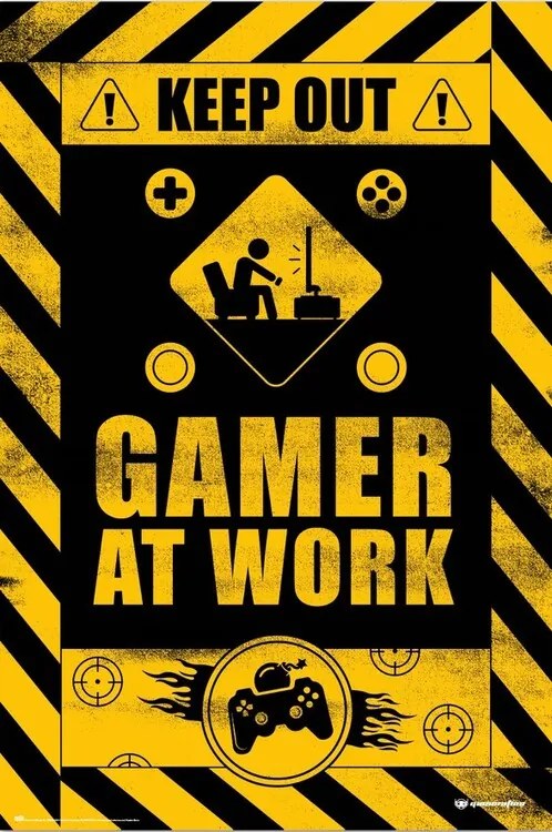 Αφίσα Keep Out! - Gamer at Work, (61 x 91.5 cm)