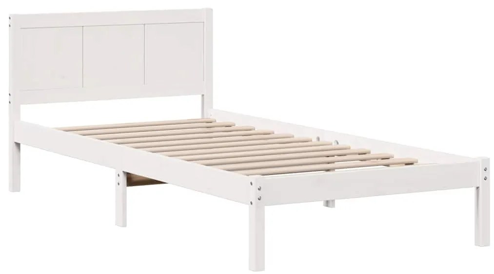 vidaXL Σκελετός Κρεβατιού Λευκό 100 x 200 cm Μασίφ ξύλο πεύκου