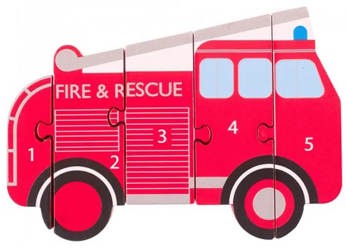Ξύλινο Παζλ Με 5 Κομμάτια Orange Tree Toys Fire Department 60-05163