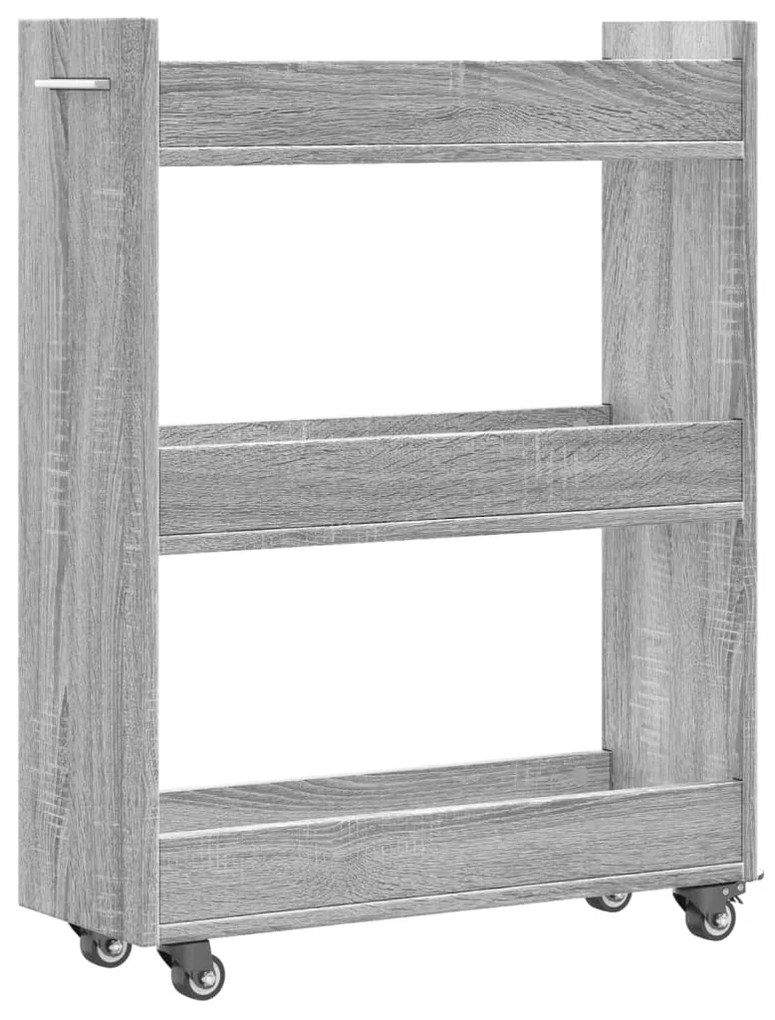 vidaXL Έπιπλο με Ρόδες Γκρι Sonoma 60x22x79 εκ. από Επεξεργασμένο Ξύλο