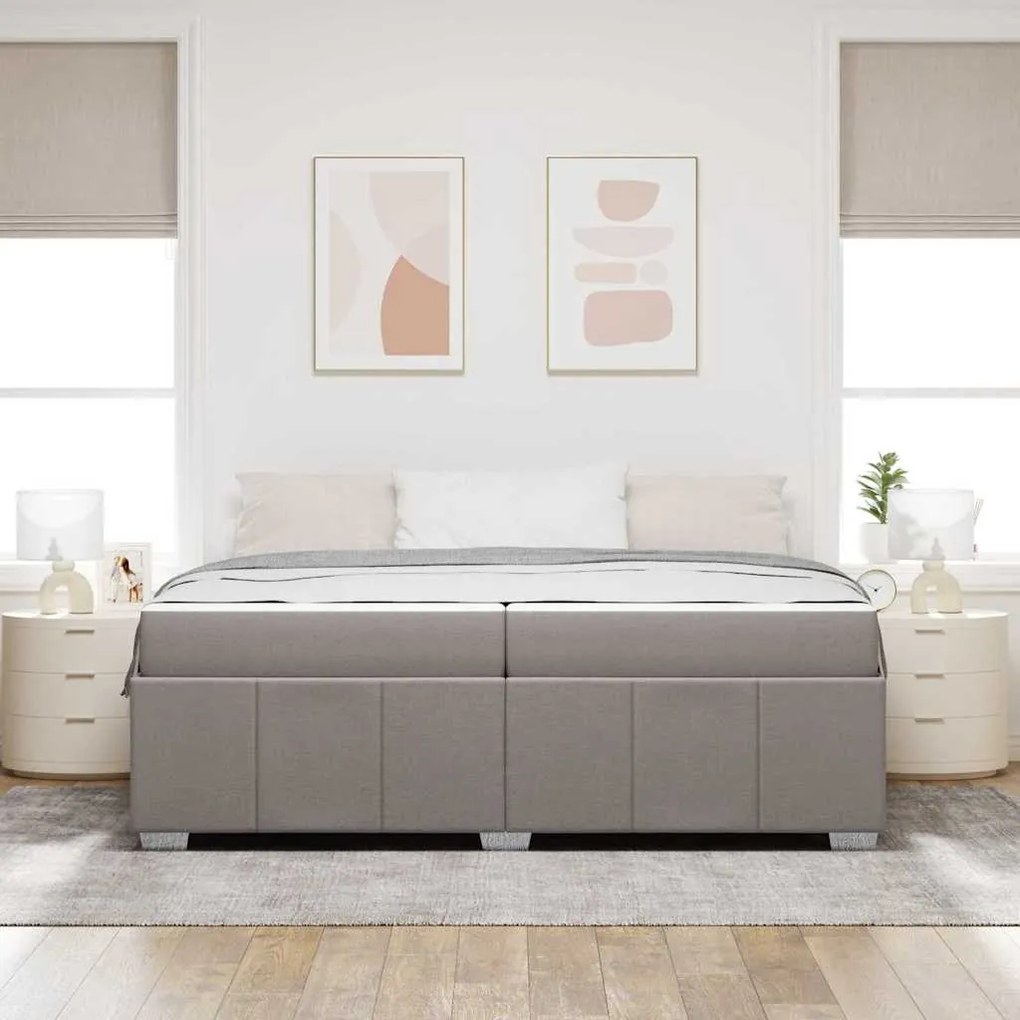vidaXL Σκελετός Κρεβατιού με στρώμα Taupe 200 x 200 cm ύφασμα
