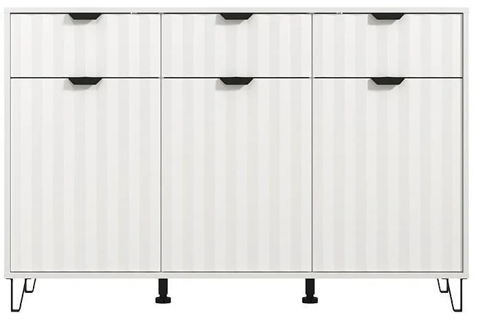 Κομότα - Μπουφές Brest 3K3F Λευκό - Λευκό Ματ 138x40x90 εκ. 138x40x90 εκ.
