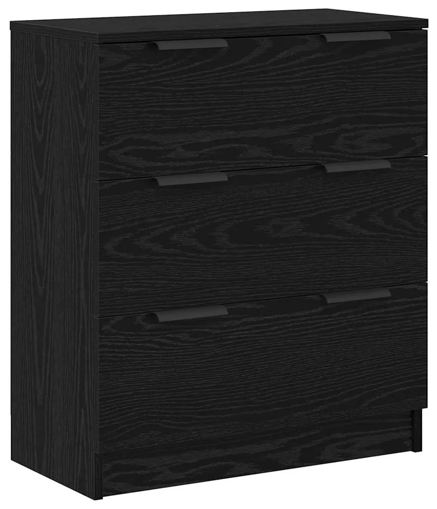 vidaXL Πλαϊνό γραφείο με συρτάρι 3 pcs Μαύρη δρυς 60 x 30 x 70 εκ.