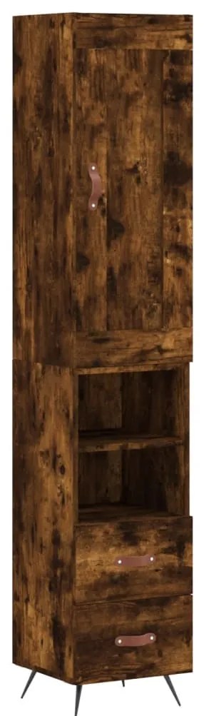 vidaXL Ντουλάπι Καπνιστή δρυς 34,5x34x180 εκ. από Επεξεργασμένο Ξύλο