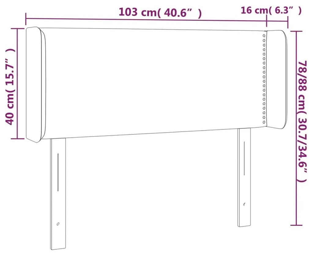 Κεφαλάρι Κρεβατιού LED Κρεμ 103x16x78/88εκ. από Συνθετικό Δέρμα - Κρεμ