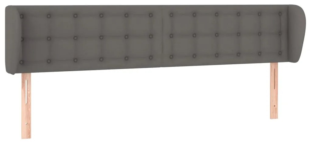 Κεφαλάρι με Πτερύγια Γκρι 183x23x78/88 εκ. Συνθετικό Δέρμα 3117250