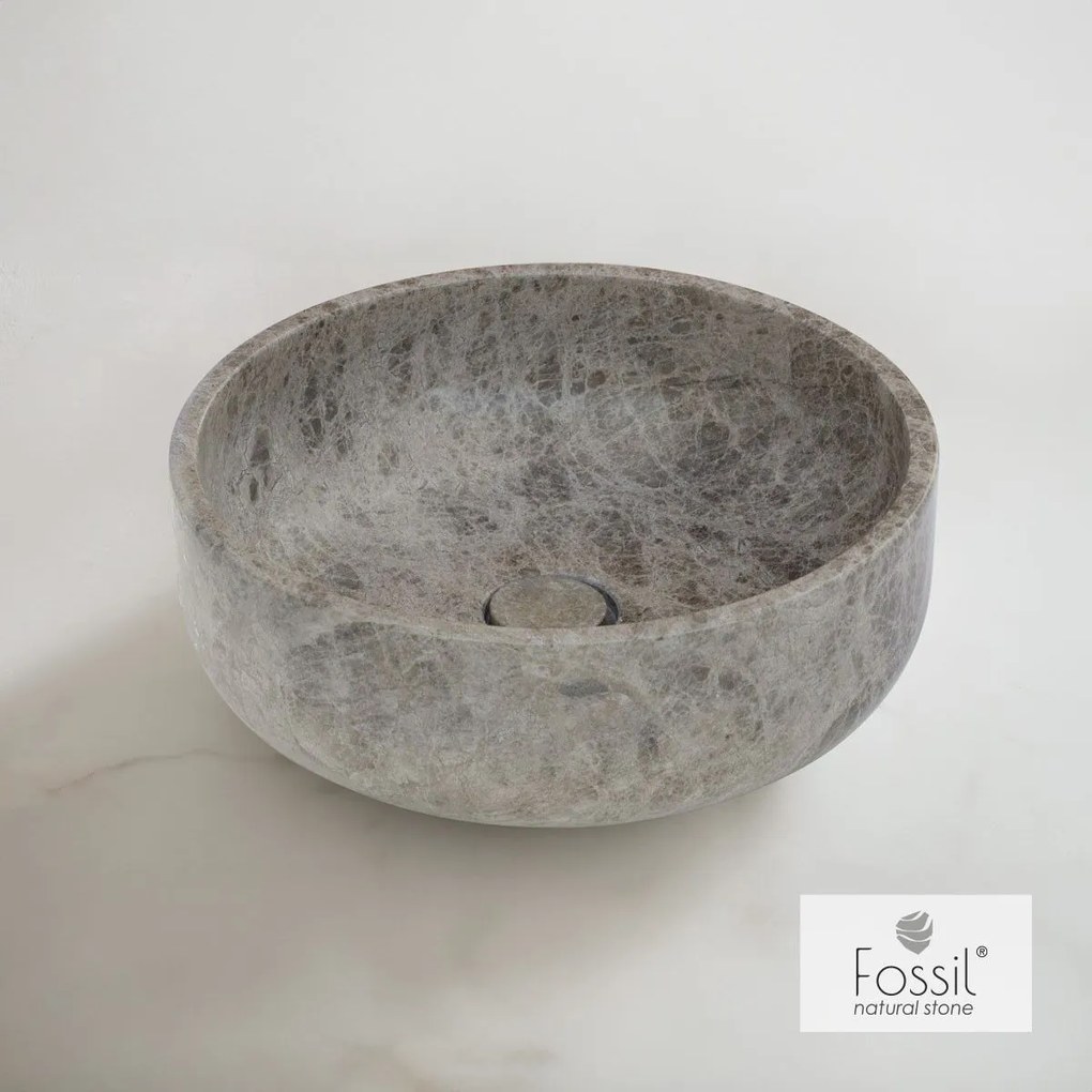 Fossil Thalo Επιτραπέζιος Μαρμάρινος Νιπτήρας Ø33εκ Emperador Pale