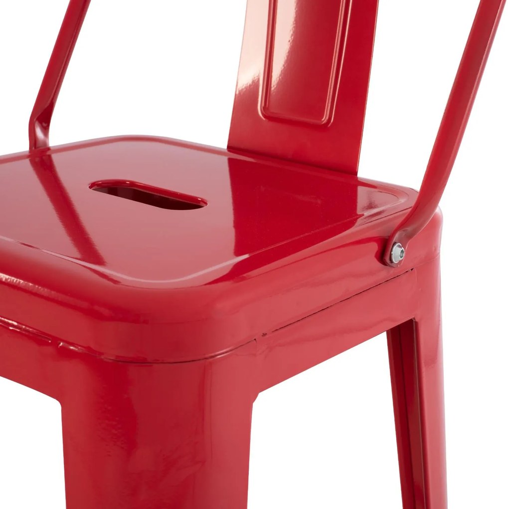 Σκαμπό μπάρ με πλάτη Melita-Pro Μεταλλικό Κόκκινο 42x42x100Υ εκ. 42x42x100 εκ.