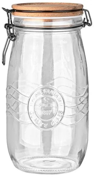 Estia Δοχείο Αποθήκευσης Allure Γυάλινο 2000ml 11x11x25cm Καπάκι Με Κλιπ 01-23928
