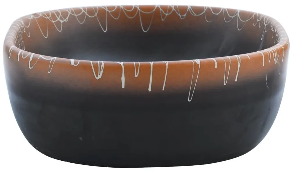 vidaXL Νιπτήρας Οβάλ Μαύρος και Πορτοκαλί 47 x 33 x 13 εκ. Κεραμικός