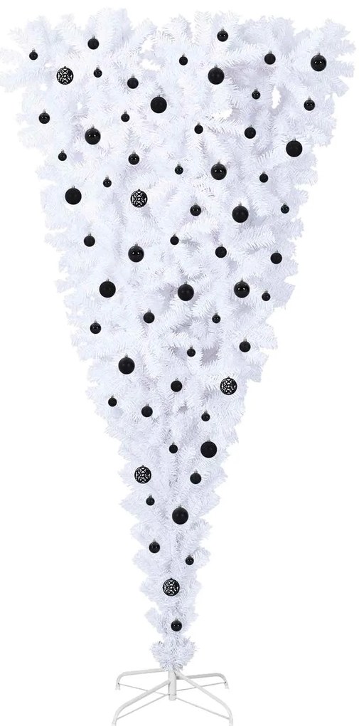 vidaXL Τεχνητό Χριστουγεννιάτικο Δέντρο Λευκό 240 cm PVC και Χάλυβας